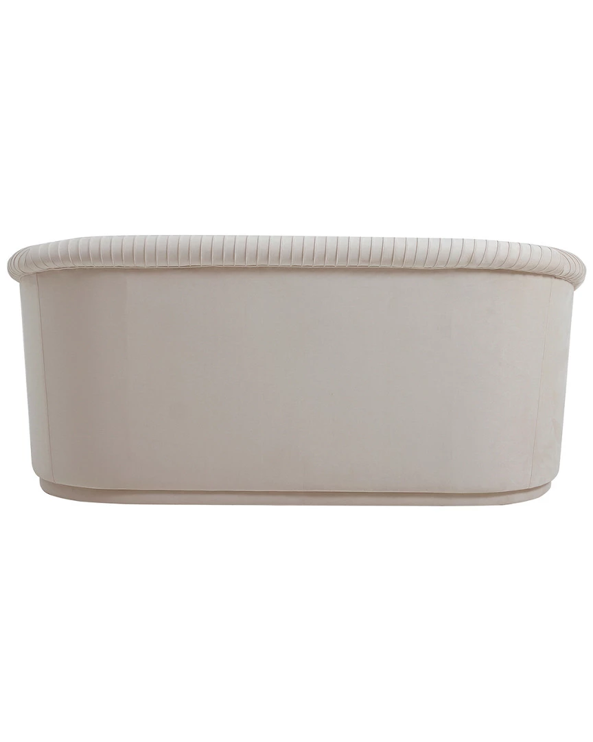 TOV Yara Pleated Beige Velvet Loveseat Home Sofas & Sectionals 4 TOV Yara Pleated Beige Velvet Loveseat Home Sofas & Sectionals - Image 4