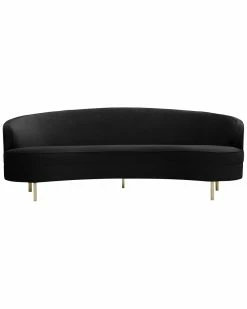 TOV Baila Black Velvet Sofa Home Sofas & Sectionals