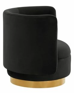 TOV Remy Black Velvet Swivel Chair Home Accent Chairs -TOV Shop 3050644843 RLLZ 3