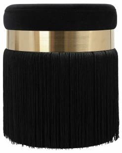 TOV Furniture Melody Tasseled Ottoman Home Ottomans & Poufs