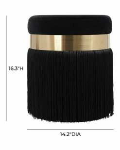 TOV Furniture Melody Tasseled Ottoman Home Ottomans & Poufs -TOV Shop 3050645962 RLLZ 3