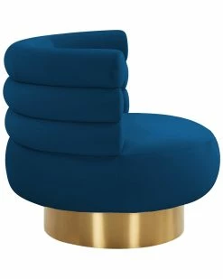 TOV Naomi Navy Velvet Swivel Chair Home Office Chairs -TOV Shop 3050646349 RLLZ 3