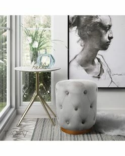 TOV Furniture Skylar Velvet Ottoman Home Ottomans & Poufs -TOV Shop 3050647206 RLLZ 2