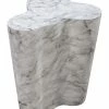 TOV Slab Marble Short Side Table Home End & Side Tables