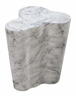 TOV Slab Marble Short Side Table Home End & Side Tables