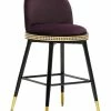 TOV Furniture Harley Velvet Counter Stool Home Dining Chairs & Stools