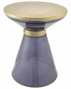 TOV Furniture Coral Glass Side Table Home End & Side Tables