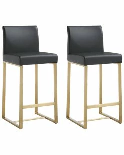 TOV Furniture Set Of 2 Denmark Counter Stools Home Dining Chairs & Stools