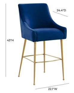 TOV Furniture Beatrix Velvet Bar Stool Home Dining Chairs & Stools -TOV Shop 3050737298 RLLZ 3
