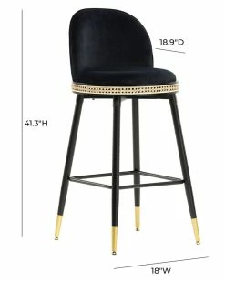 TOV Furniture Harley Velvet Bar Stool Home Dining Chairs & Stools -TOV Shop 3050738768 RLLZ 5
