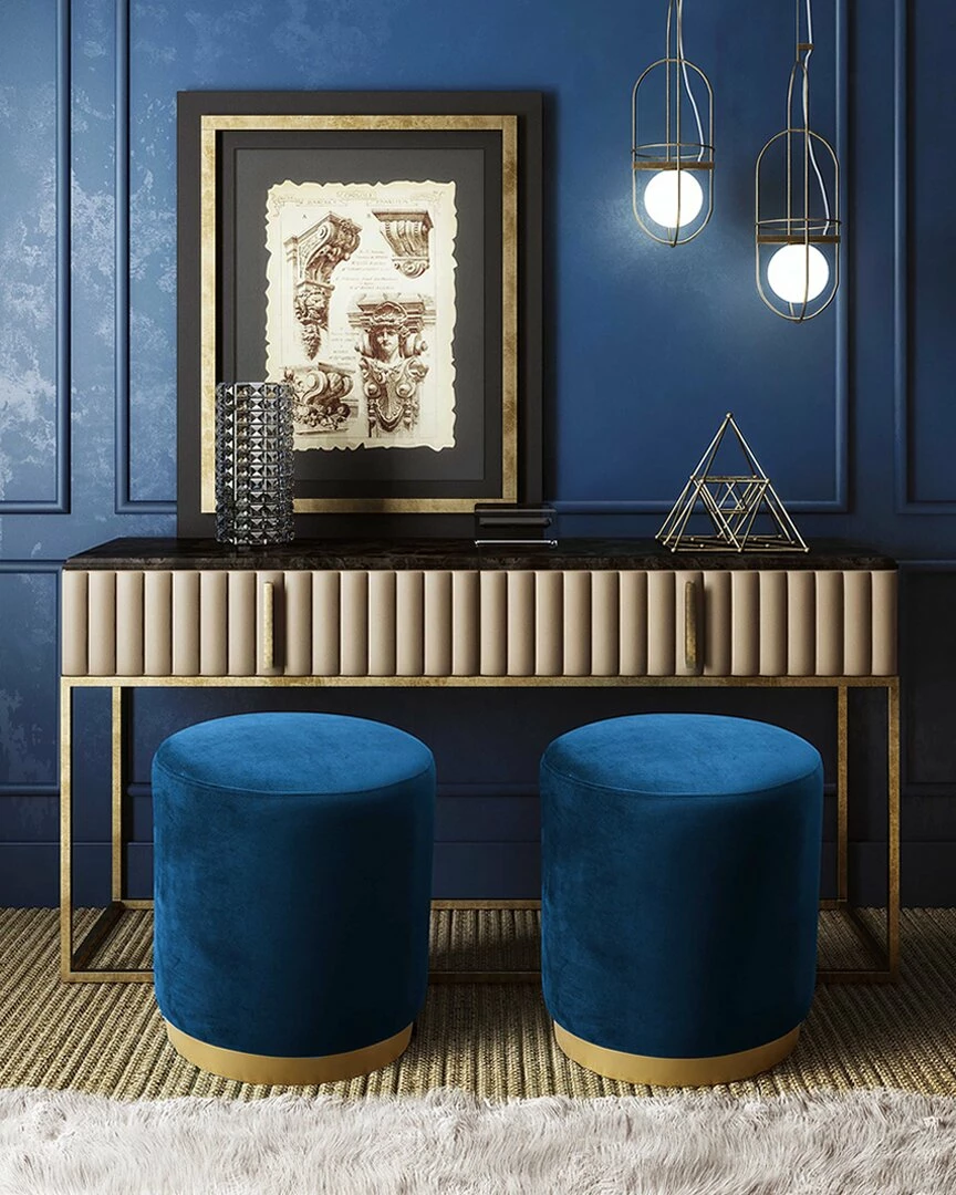 TOV Opal Velvet Ottoman Home Ottomans & Poufs 2 TOV Opal Velvet Ottoman Home Ottomans & Poufs - Image 2