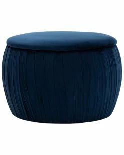 TOV Furniture Fleur Velvet Storage Ottoman Home Ottomans & Poufs