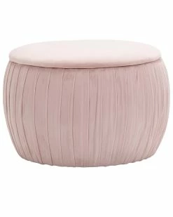 TOV Furniture Fleur Velvet Storage Ottoman Home Ottomans & Poufs