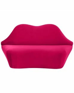 TOV Lips Pink Velvet Settee Home Sofas & Sectionals