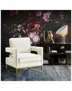 TOV Avery Cream Velvet Chair Home Accent Chairs -TOV Shop 3050786677 RLLZ 4