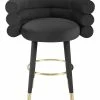 TOV Betty Black Velvet Counter Stool Home Dining Chairs & Stools