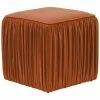 TOV Morgan Cognac Pleated Ottoman Home Ottomans & Poufs