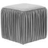 TOV Morgan Slate Pleated Ottoman Home Ottomans & Poufs