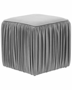 TOV Morgan Slate Pleated Ottoman Home Ottomans & Poufs