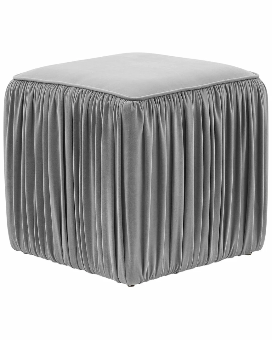 TOV Morgan Slate Pleated Ottoman Home Ottomans & Poufs 1 TOV Morgan Slate Pleated Ottoman Home Ottomans & Poufs