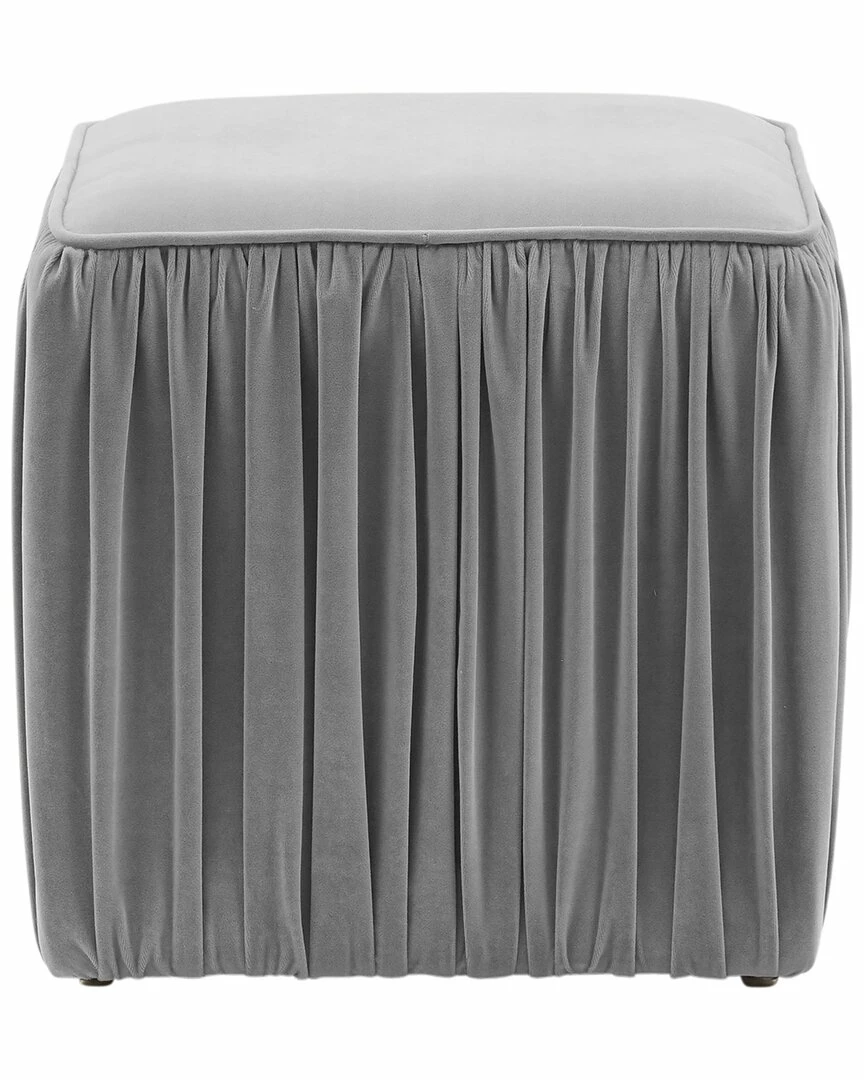 TOV Morgan Slate Pleated Ottoman Home Ottomans & Poufs 2 TOV Morgan Slate Pleated Ottoman Home Ottomans & Poufs - Image 2
