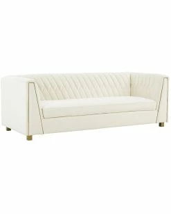 TOV Wafa Cream Velvet Sofa By Inspire Me! Home Decor Sofas & Sectionals