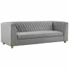 TOV Wafa Light Grey Velvet Sofa By Inspire Me! Home Decor Accent Chairs