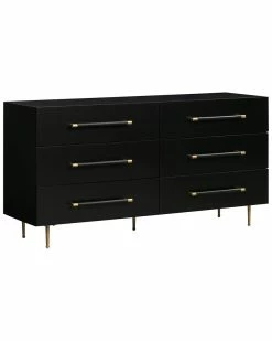 TOV Trident Black 6 Drawer Dresser Home Dressers & Armoires
