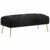 TOV Jessica Black Velvet Bench By Inspire Me! Home Decor Accent Chairs