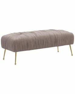 TOV Jessica Mauve Velvet Bench By Inspire Me! Home Decor Accent Chairs