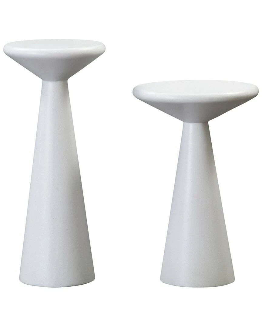 TOV Gianna Set Of 2 Concrete Accent Tables Home End & Side Tables 1 TOV Gianna Set Of 2 Concrete Accent Tables Home End & Side Tables