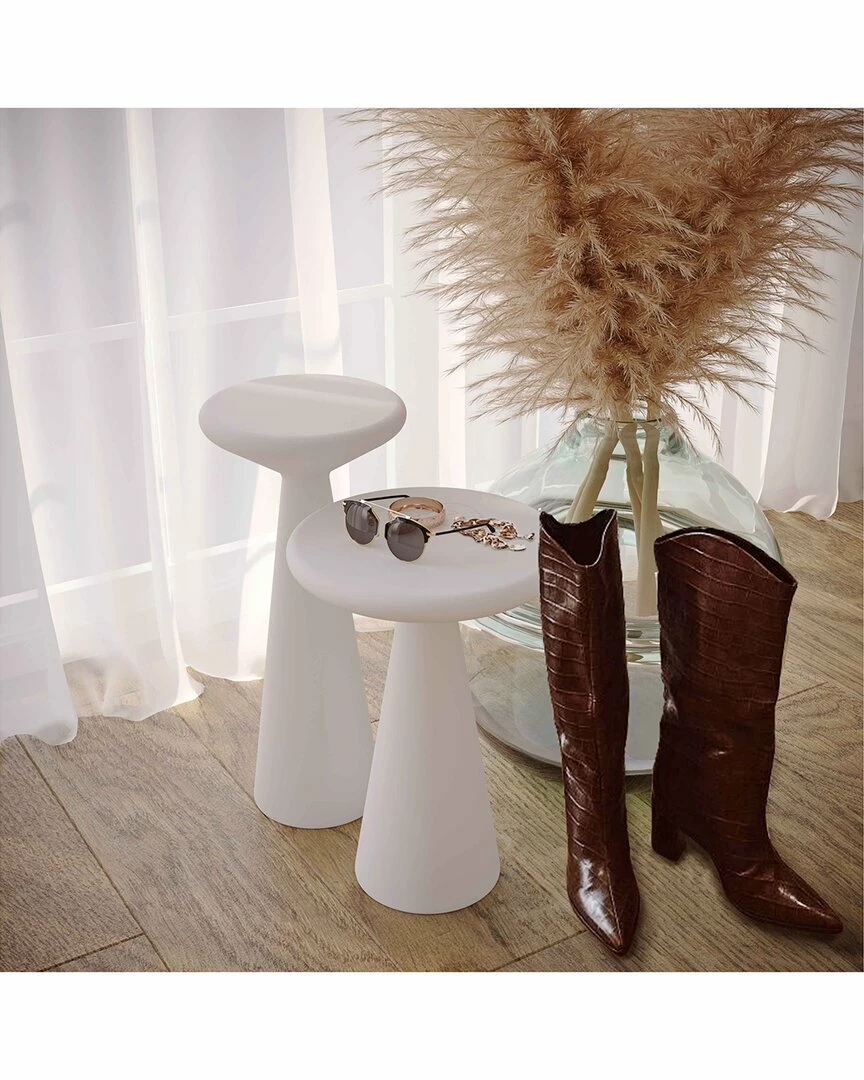 TOV Gianna Set Of 2 Concrete Accent Tables Home End & Side Tables 2 TOV Gianna Set Of 2 Concrete Accent Tables Home End & Side Tables - Image 2