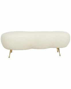 TOV Welsh Faux Sheepskin Bench Home Accent Chairs -TOV Shop 3050799611 RLLZ 3