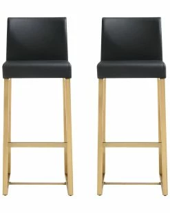 TOV Furniture Set Of 2 Denmark Bar Stools Home Dining Chairs & Stools