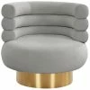 TOV Furniture Naomi Grey Velvet Swivel Chair Home Office Chairs Gray
