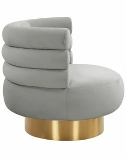 TOV Furniture Naomi Grey Velvet Swivel Chair Home Office Chairs Gray -TOV Shop 3050810813 RLLZ 3