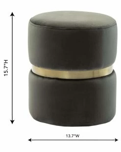 TOV Furniture Yamma Velvet Ottoman Home Ottomans & Poufs -TOV Shop 3050812301 RLLZ 3
