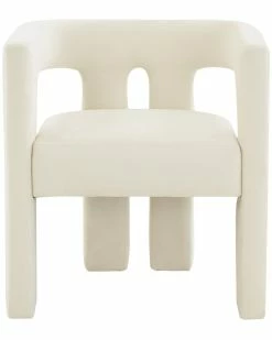 TOV Sloane Cream Velvet Chair Home Accent Chairs