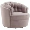 TOV Eloise Velvet Swivel Chair Home Accent Chairs