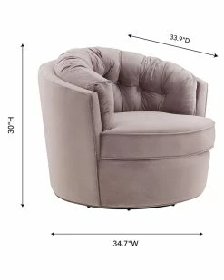 TOV Eloise Velvet Swivel Chair Home Accent Chairs -TOV Shop 3050826934 RLLZ 5
