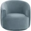 TOV Furniture London Blue Pleated Swivel Chair Home Accent Chairs