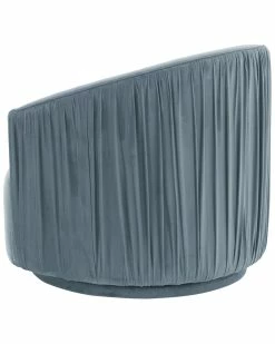 TOV Furniture London Blue Pleated Swivel Chair Home Accent Chairs -TOV Shop 3050834561 RLLZ 3