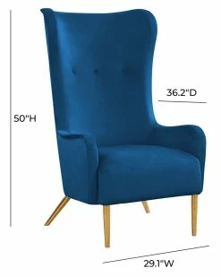 TOV Furniture Ethan Velvet Tall Chair Home Accent Chairs -TOV Shop 3050834996 RLLZ 6