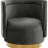 TOV Furniture Remy Dark Grey Velvet Swivel Chair Home Office Chairs