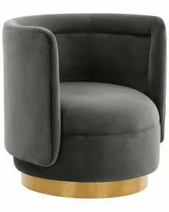 TOV Furniture Remy Dark Grey Velvet Swivel Chair Home Office Chairs -TOV Shop 3050897199 RLLZ 2