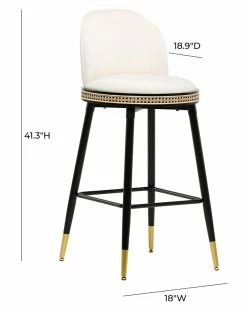 TOV Furniture Harley Velvet Bar Stool Home Dining Chairs & Stools -TOV Shop 3050900609 RLLZ 4