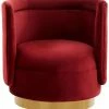 TOV Remy Maroon Velvet Swivel Chair Home Office Chairs