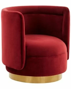 TOV Remy Maroon Velvet Swivel Chair Home Office Chairs -TOV Shop 3050907597 RLLZ 2