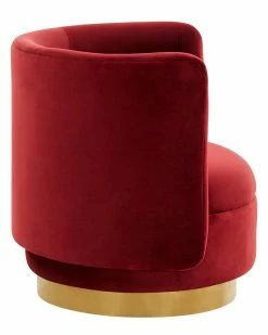 TOV Remy Maroon Velvet Swivel Chair Home Office Chairs -TOV Shop 3050907597 RLLZ 3