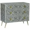 TOV Kadiri Black And White Bone Inlay Dresser Home Dressers & Armoires